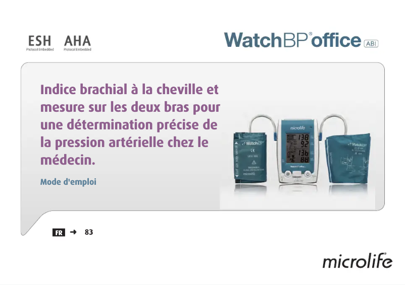 Image de la première page du manuel de l'appareil WatchBP Office ABI