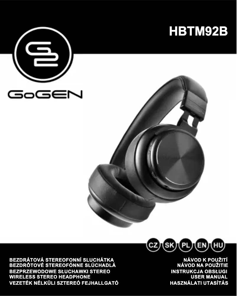 Page 1 of the manual User Manual GoGen HBTM92B