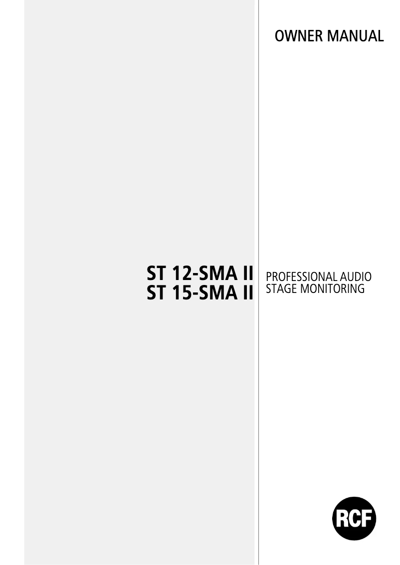 Image de la première page du manuel de l'appareil ST 12-SMA II