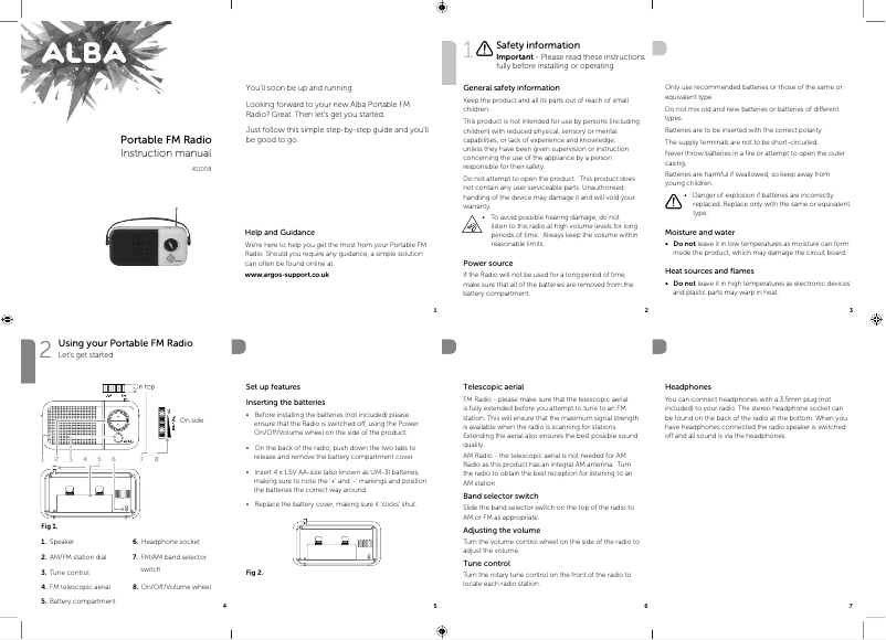 Page 1 de la notice Manuel utilisateur Alba 41008