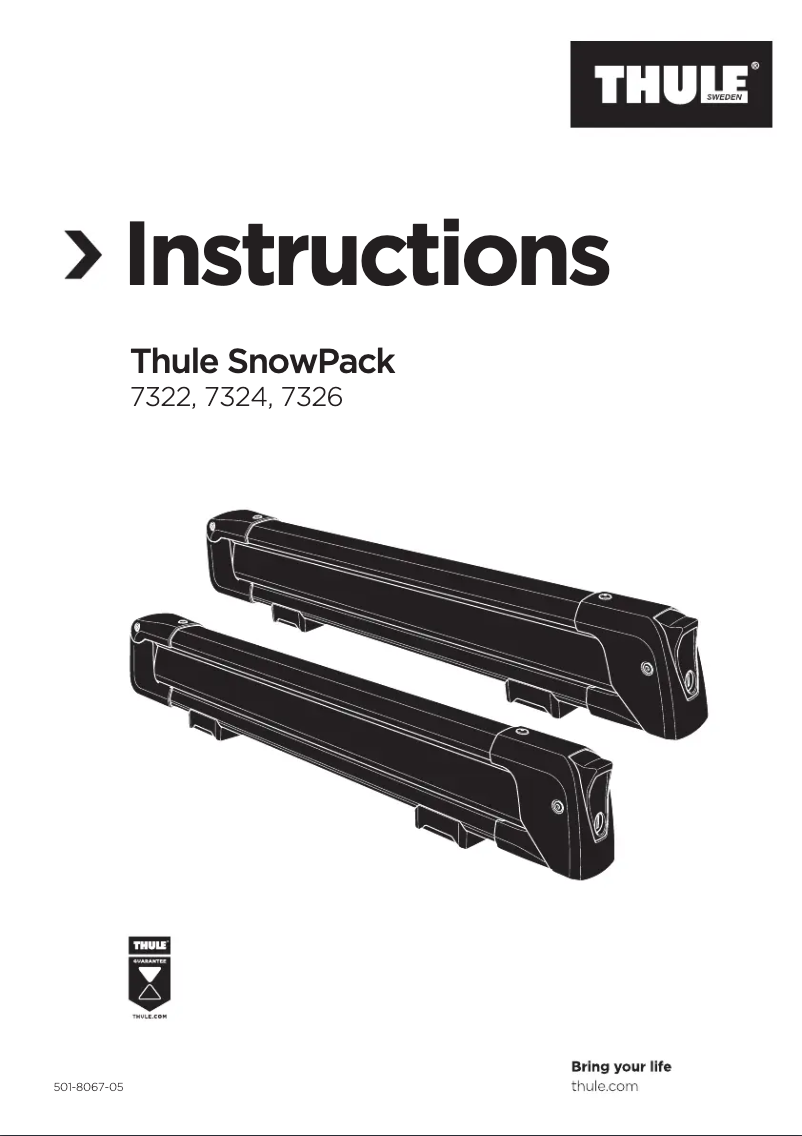 Page 1 de la notice Manuel utilisateur Thule SnowPack 7322