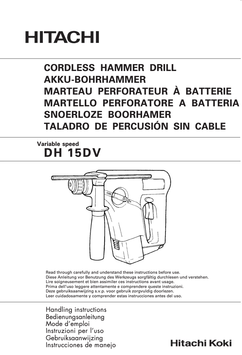 Page n°1 - Manuel utilisateur Hitachi DH 15DV