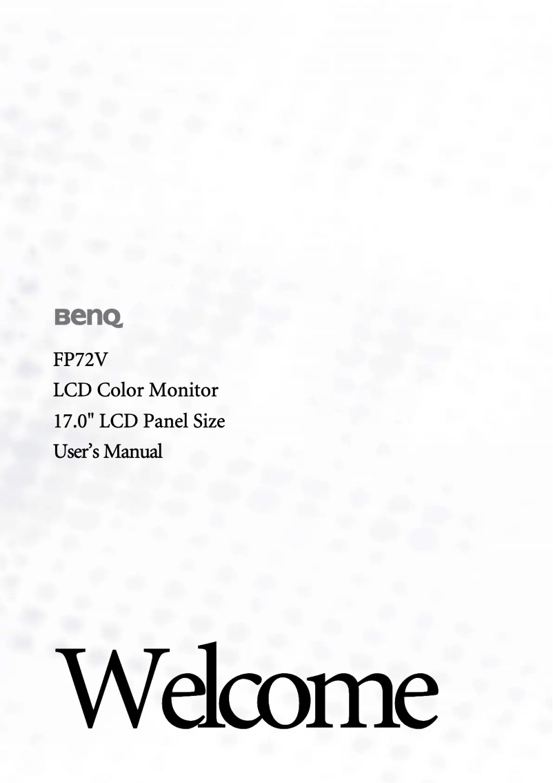 First page image of the manual for FP72V