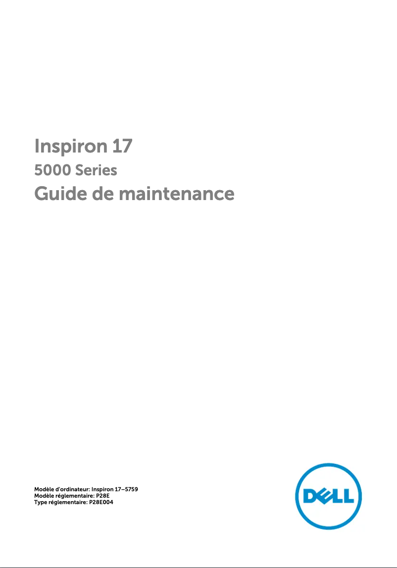 Image de la première page du manuel de l'appareil Inspiron 5759