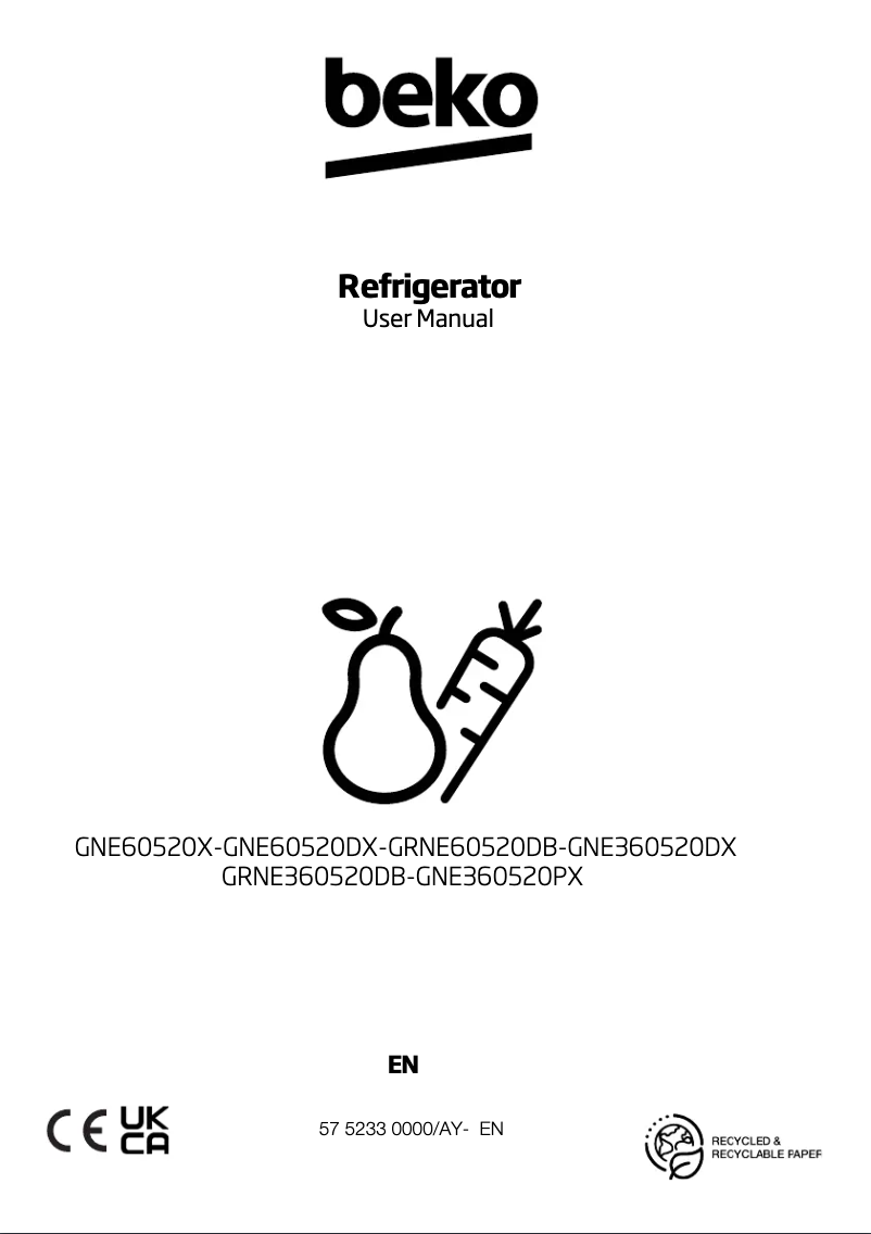 Image de la première page du manuel de l'appareil GNE360520DX