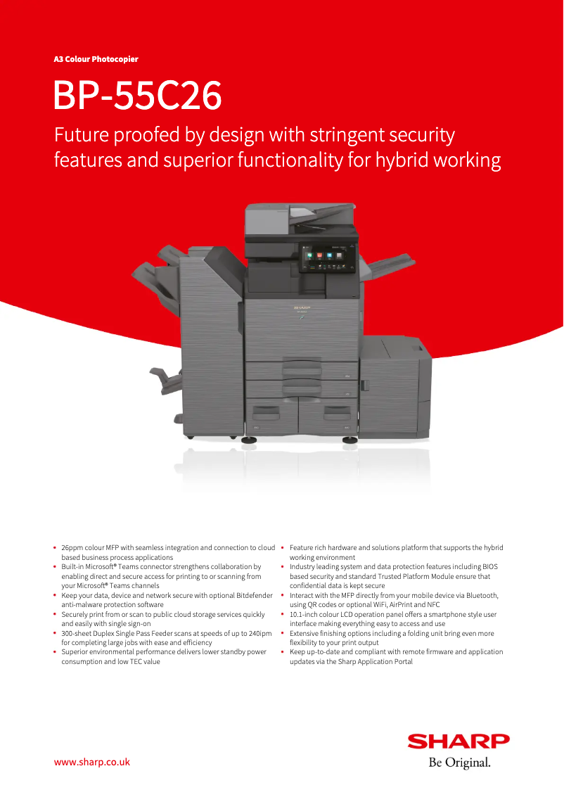 Page n°1 - Fiche technique Sharp BP-55C26
