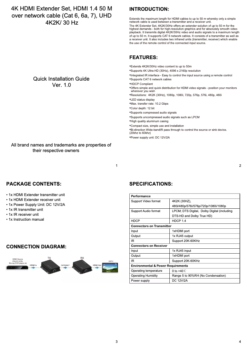 Page n°1 - Manuel utilisateur Micro Connect MC-HM-ET15