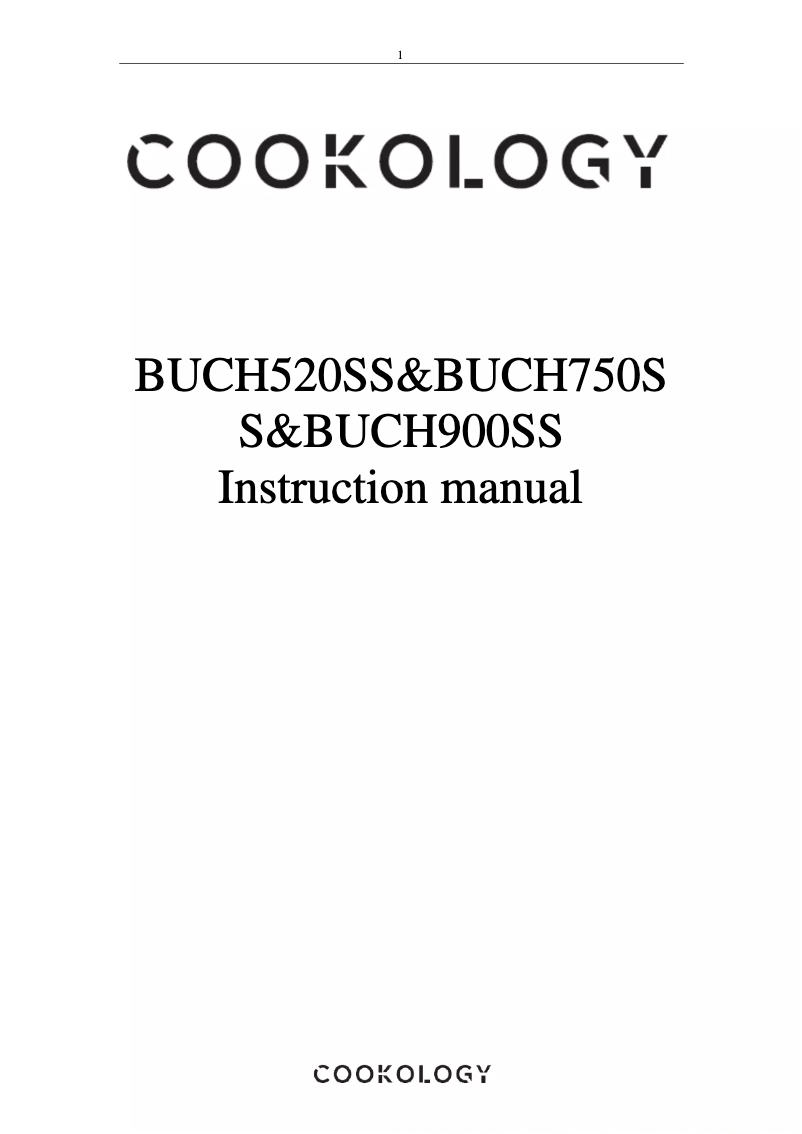 Page n°1 - Manuel utilisateur Cookology BUCH520SS