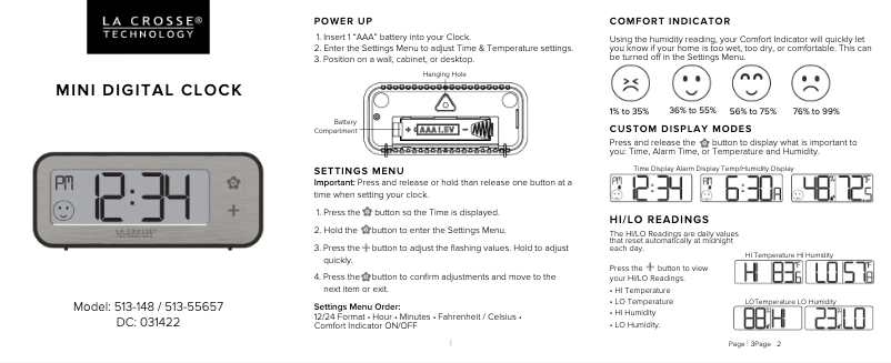 Página 1 del manual Manual de usuario La Crosse Technology 513-148