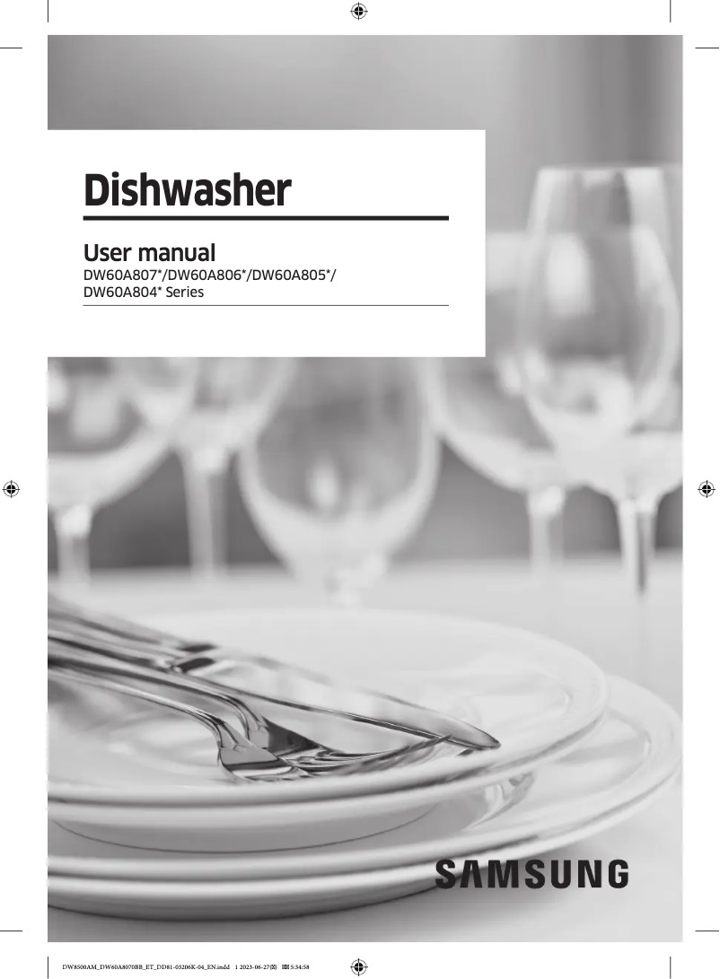 Page n°1 - Manuel utilisateur Samsung DW60A8050U1