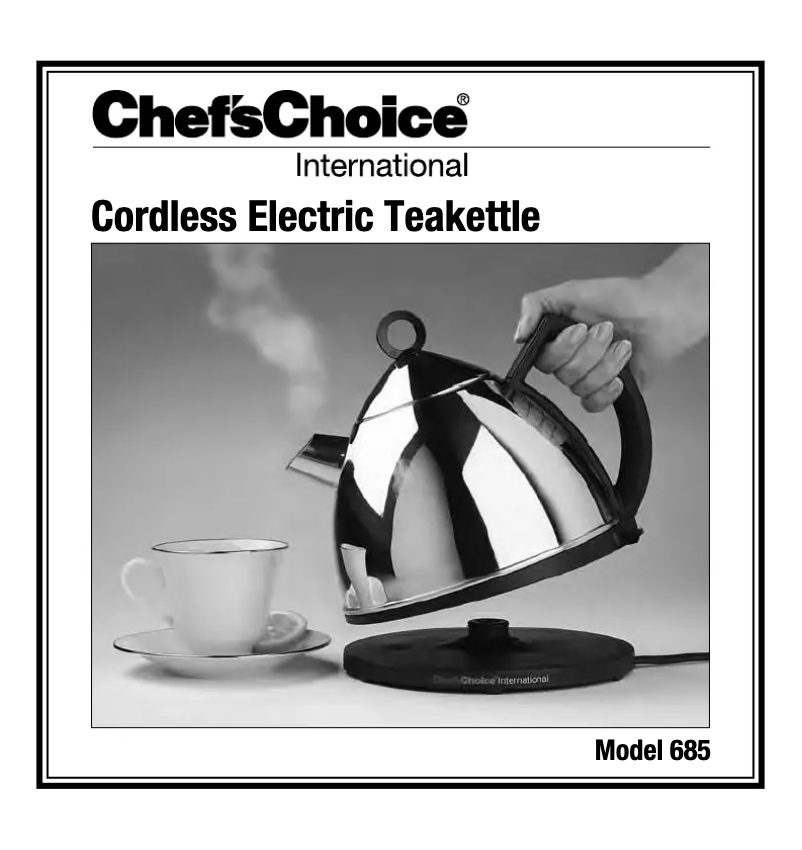 Page n°1 - Manuel utilisateur Chef's Choice International 685