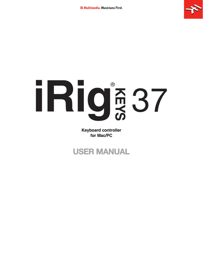 Image de la première page du manuel de l'appareil iRig Keys 37