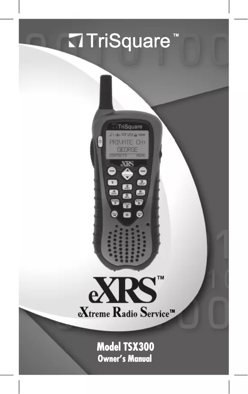 Page n°1 - Manuel utilisateur TriSquare TSX300