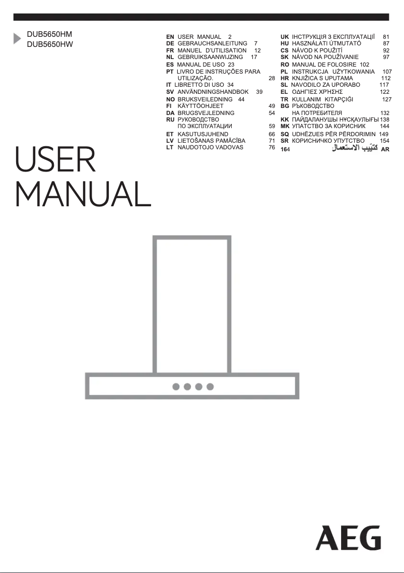 Page n°1 - Manuel utilisateur AEG DUB5650HM