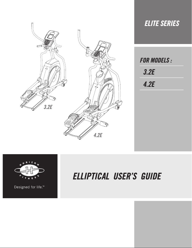 Page 1 de la notice Manuel utilisateur Horizon Fitness Elite 3.2E