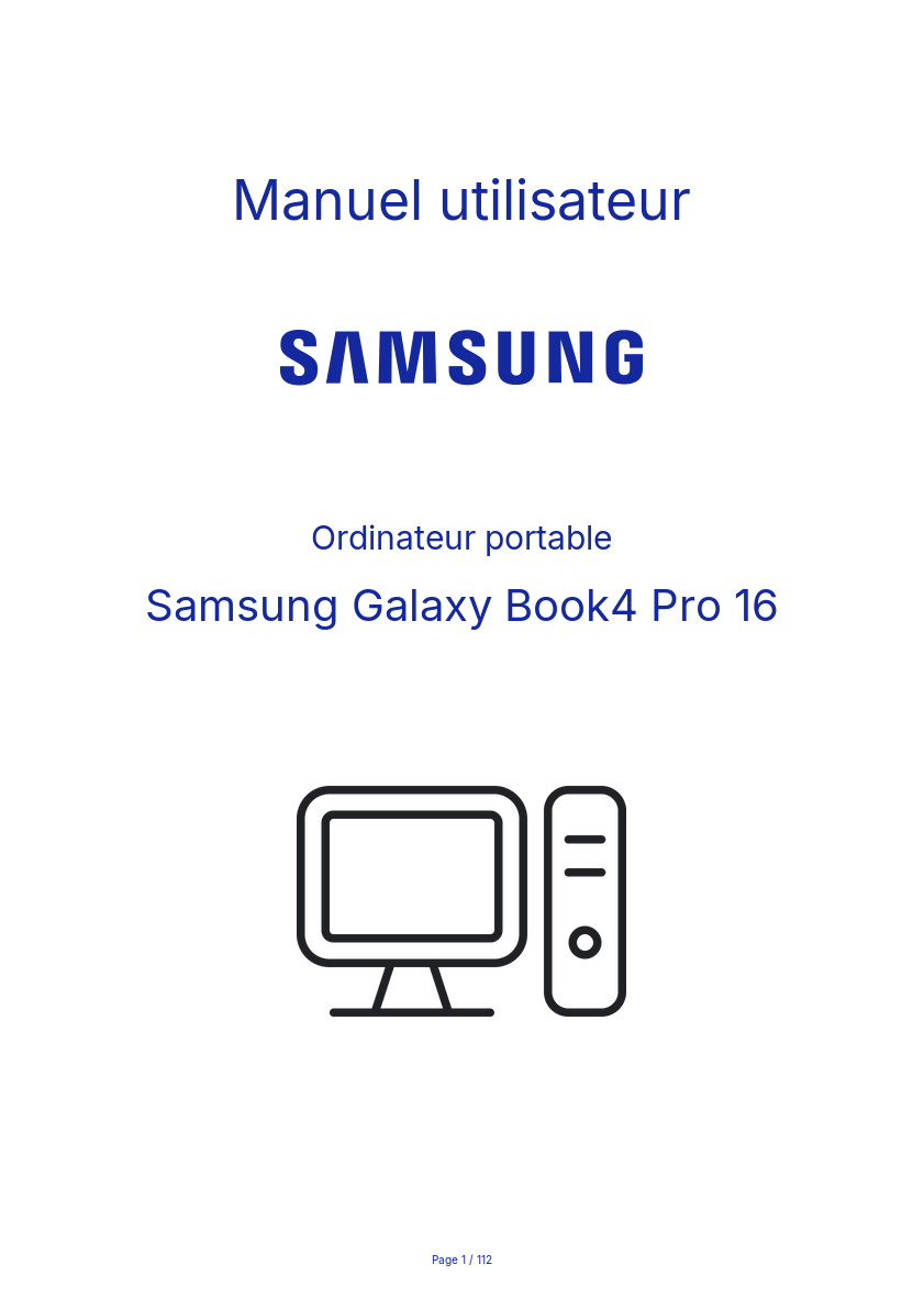 Page n°1 - Manuel utilisateur Samsung Galaxy Book4 Pro 16