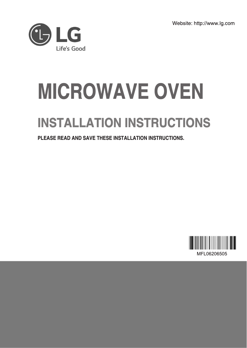 Page n°1 - Guide d'installation LG LMV2031BD