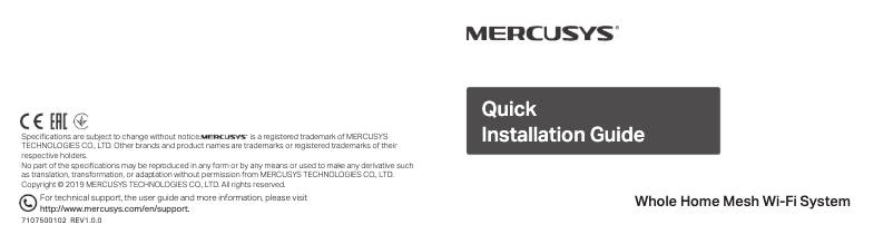 Page 1 de la notice Guide d'installation Mercusys Halo S3