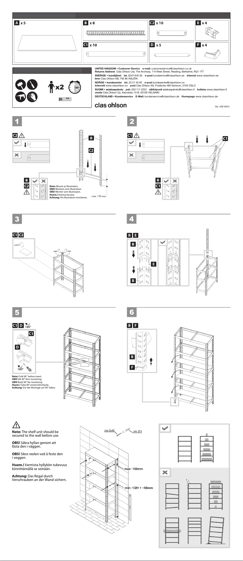 Página 1 del manual Manual de usuario Clas Ohlson 41-2494