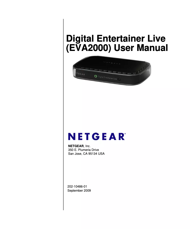 Page 1 de la notice Manuel utilisateur Netgear EVA2000