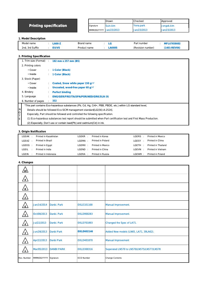 Página 1 del manual Manual de usuario LG 39LA6208