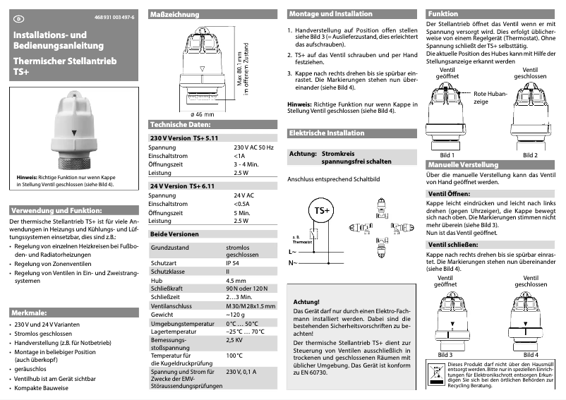 Page 1 de la notice Manuel utilisateur Eberle TS+