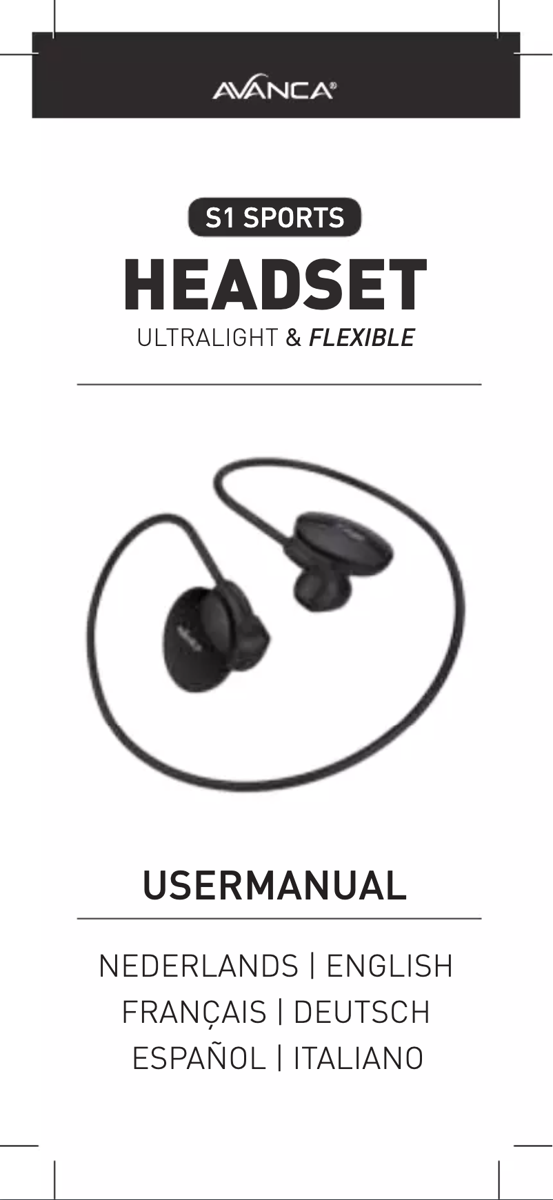 Page 1 de la notice Manuel utilisateur Avanca S1 Sports