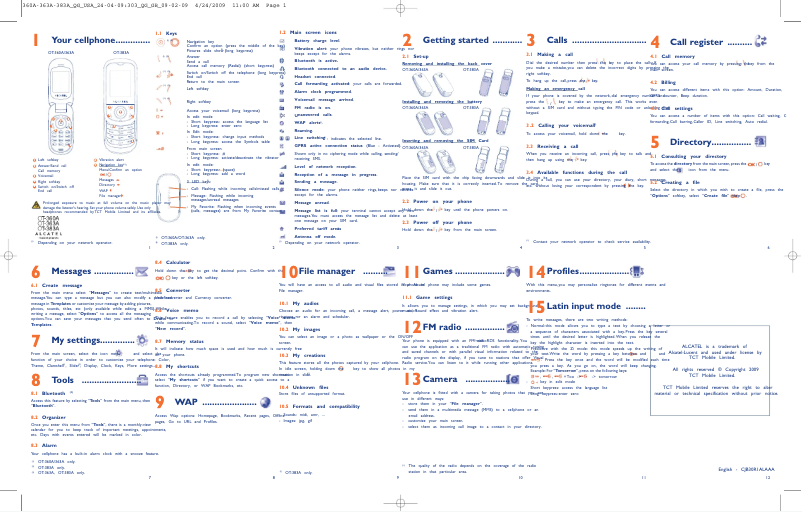 Page n°1 - Manuel utilisateur Alcatel One Touch 360A