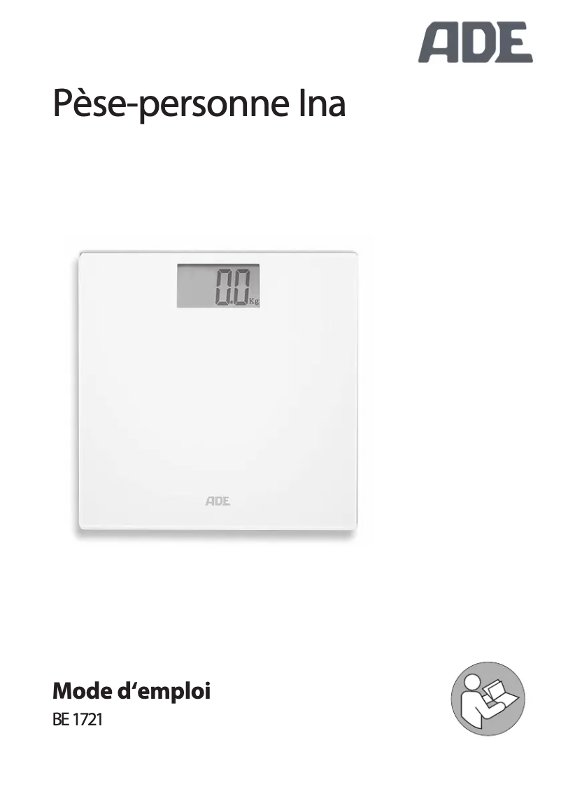 Page n°1 - Manuel utilisateur ADE Ina BE 1721