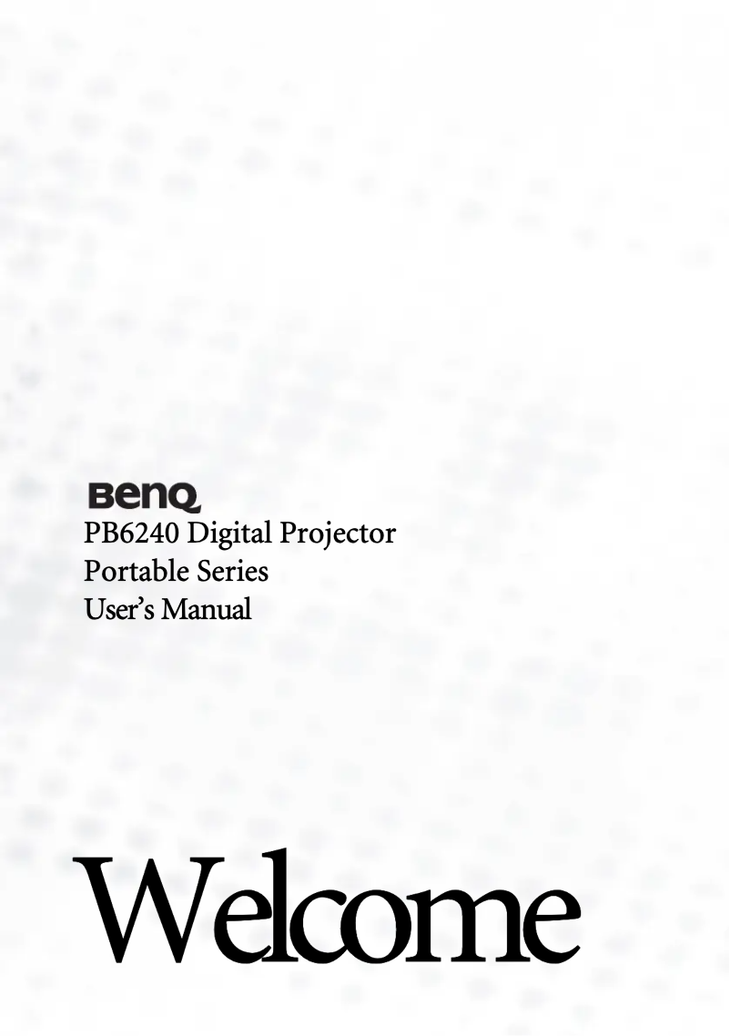 Page n°1 - Manuel utilisateur BenQ PB6240