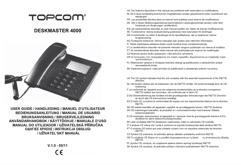 Imagen de la primera página del manual del dispositivo Deskmaster 400