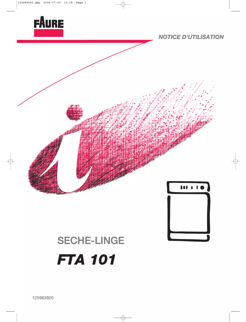Page 1 de la notice Manuel utilisateur Faure FTA101