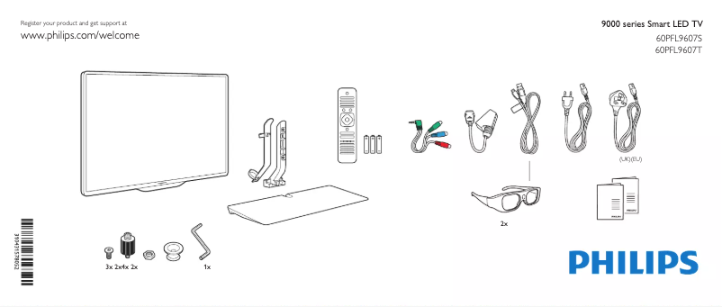 First page image of the manual for 9000 Series 60PFL9607T