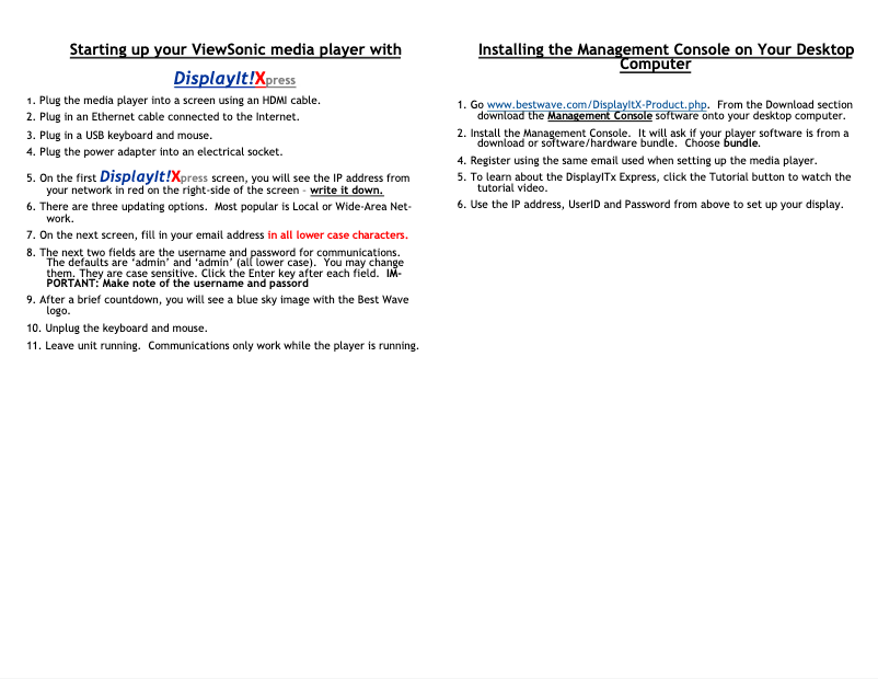 Page n°1 - Manuel utilisateur Viewsonic SC-A25X