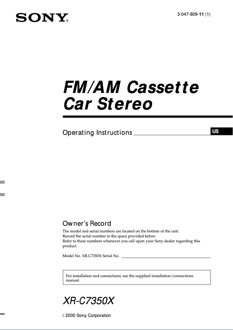 Image de la première page du manuel de l'appareil XR-C7350XFP