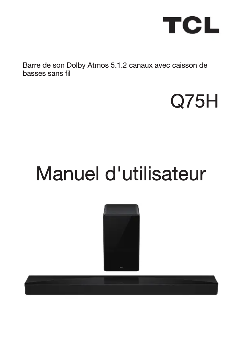 Page 1 de la notice Manuel utilisateur TCL Q75H