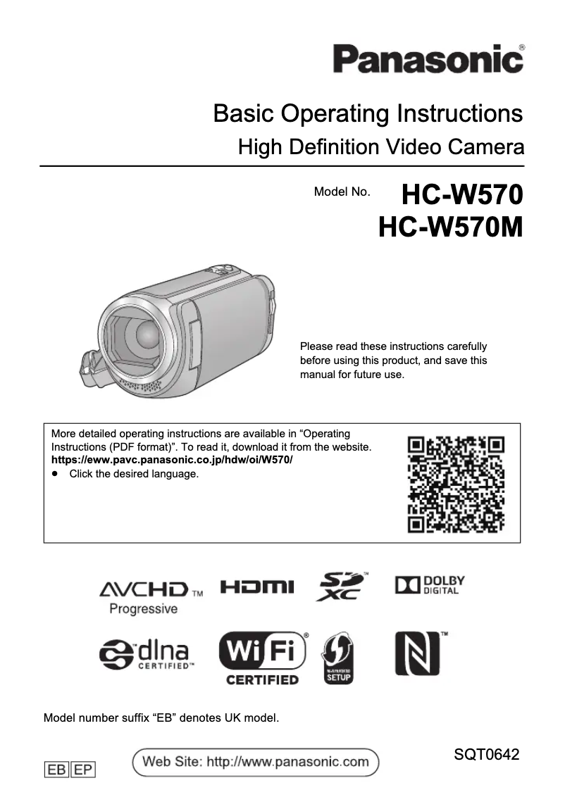 Page n°1 - Guide de démarrage rapide Panasonic HC-W570