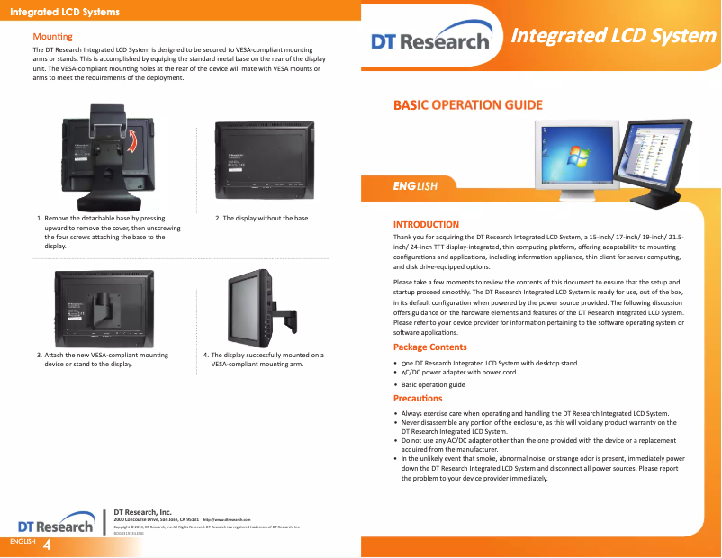 Page n°1 - Manuel utilisateur DT Research DT519S