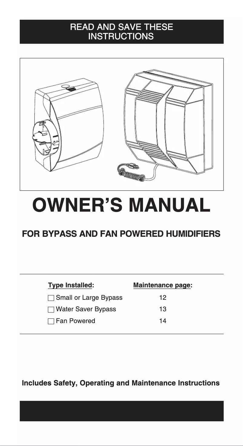 Page 1 de la notice Manuel utilisateur Carrier HUMCRLFP