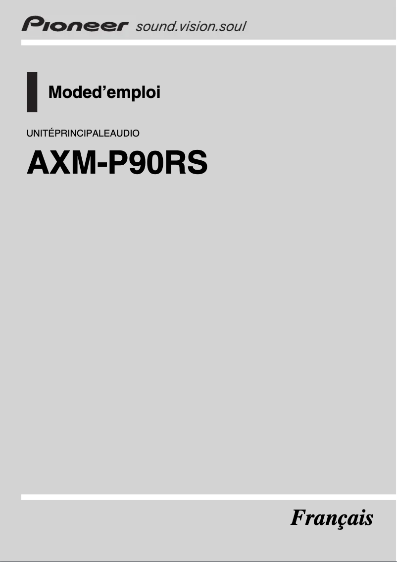 Image de la première page du manuel de l'appareil AXM-P90RS