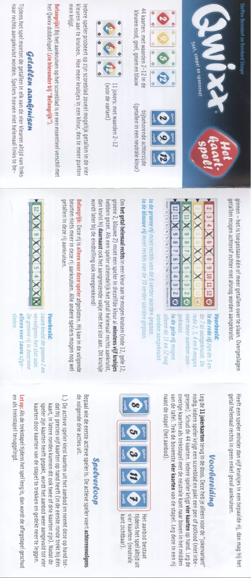 Página 1 del manual Manual de usuario White Goblin Games Qwixx Het Kaartspel