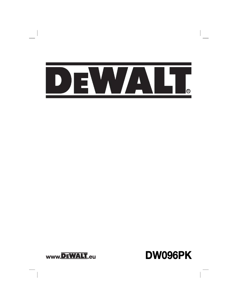 Page n°1 - Manuel utilisateur DeWalt DW096PK