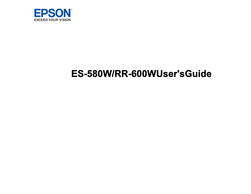 Page n°1 - Manuel utilisateur Epson RapidReceipt RR-600W