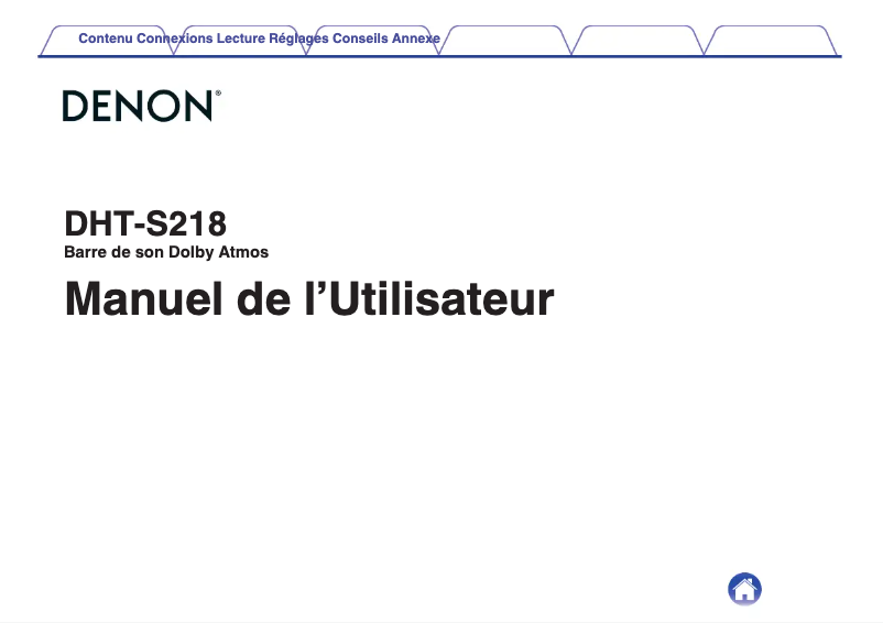 Page n°1 - Manuel utilisateur Denon DHT-S218