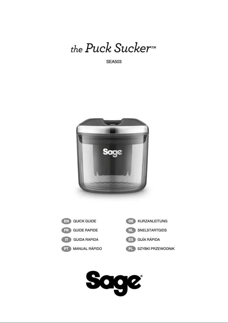 Page 1 de la notice Manuel utilisateur Sage the Puck Sucker SEA503