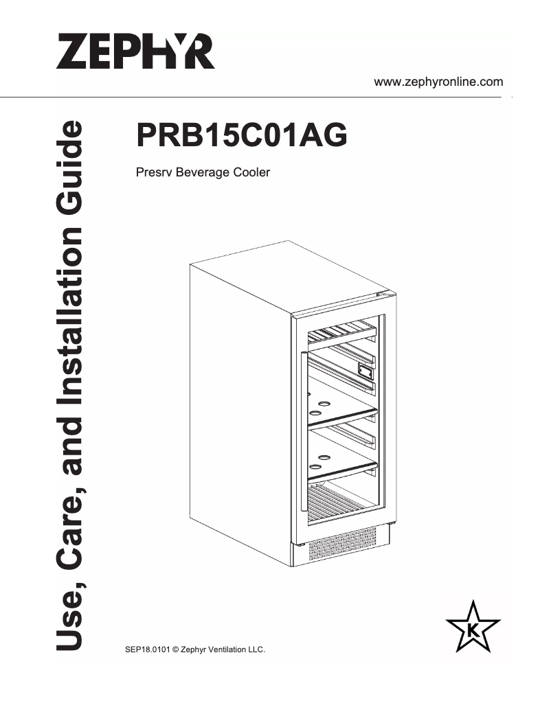 Page n°1 - Guide d'installation Zephyr PRB15C01AG