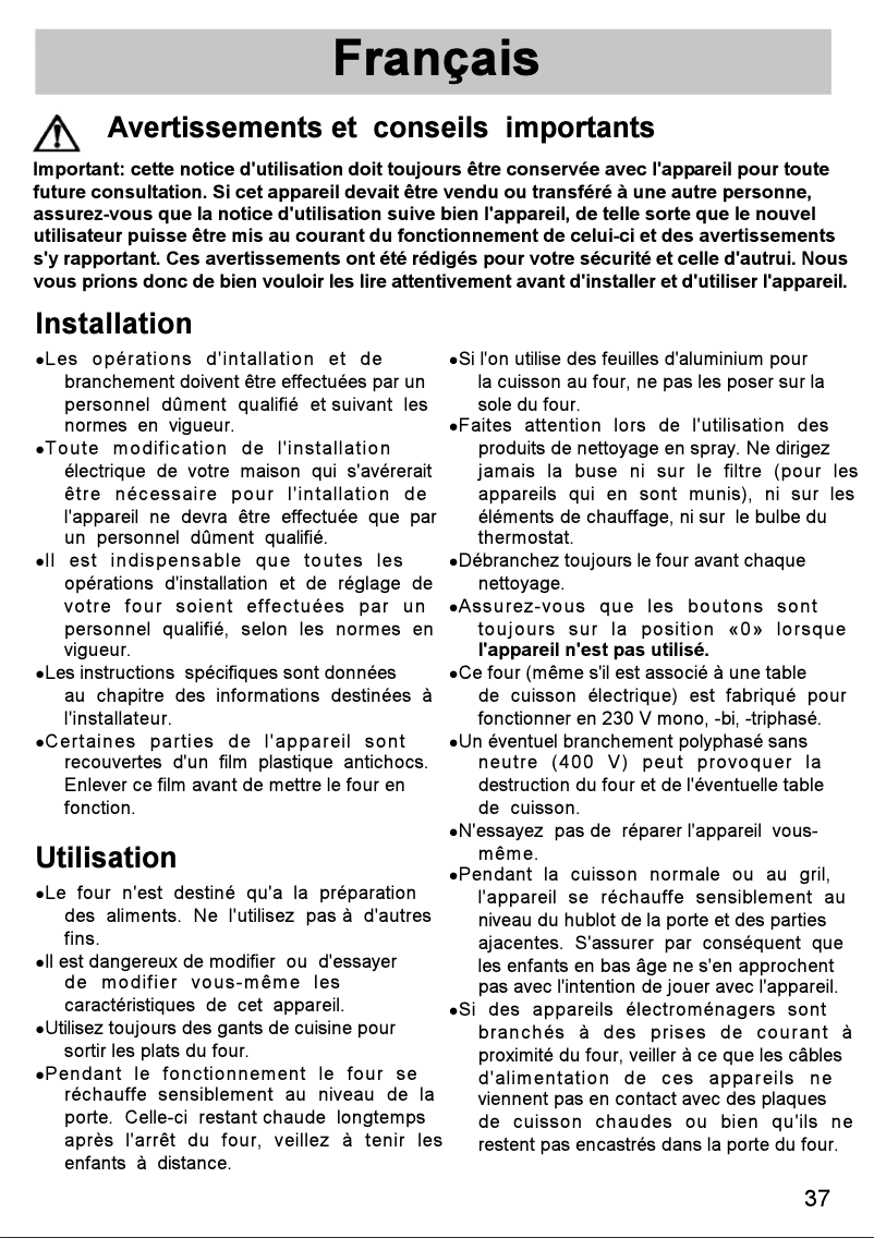 Image de la première page du manuel de l'appareil ZKB7337