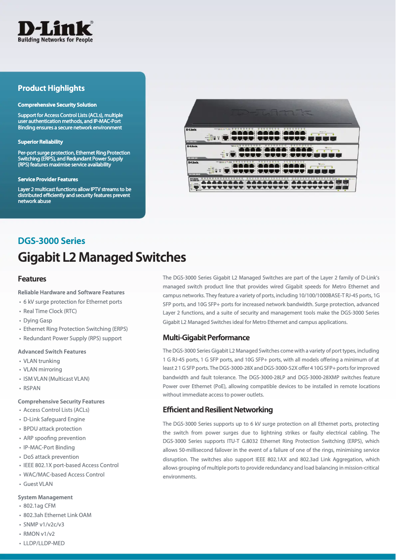 Page n°1 - Manuel utilisateur D-Link DGS-3000