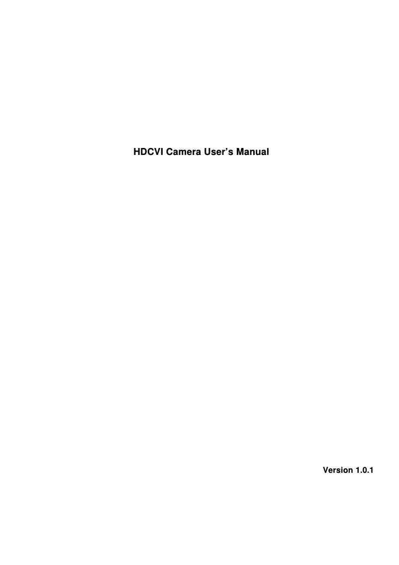 Page n°1 - Manuel utilisateur Dahua Technology DH-HAC-HFW1100RN-VF