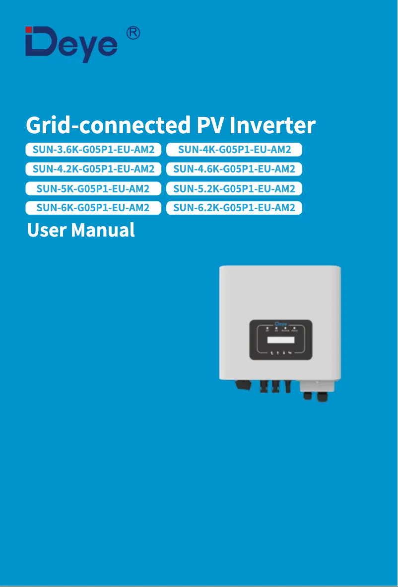 Page 1 de la notice Manuel utilisateur Deye SUN-6.2K-G05P1-EU-AM2